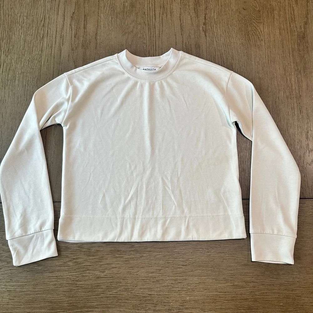 Athleta Seasoft Crewneck Sweatshirt Size XXS Bone - Picture 5 of 12